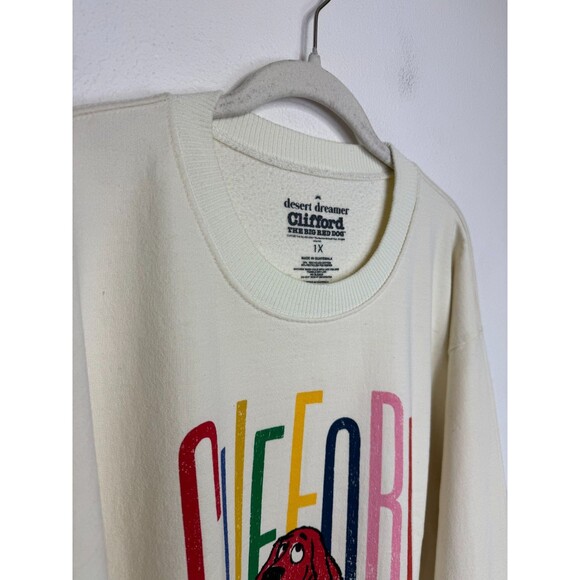 Urban Outfitters 1X Desert Dreamer Clifford The Big Red Dog Sweatshirt Cream NWT - Picture 4 of 9